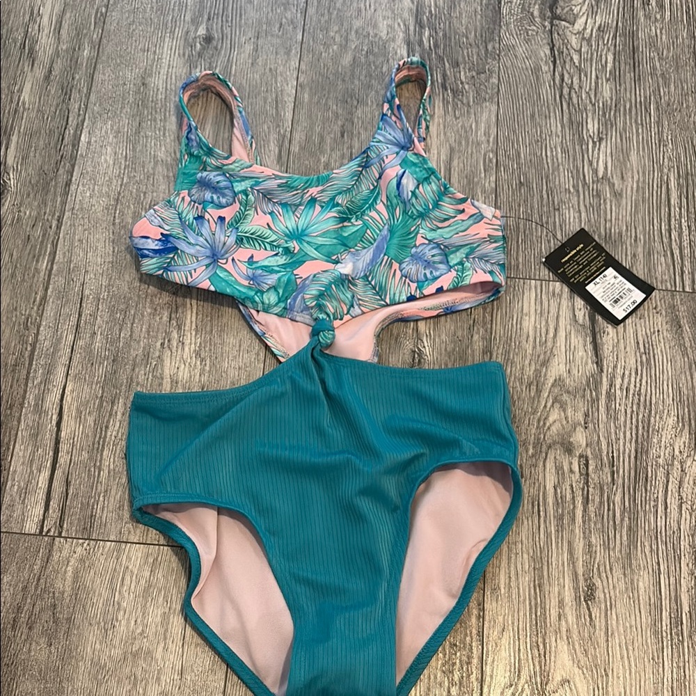 Tropical Print Cutout Swimsuit